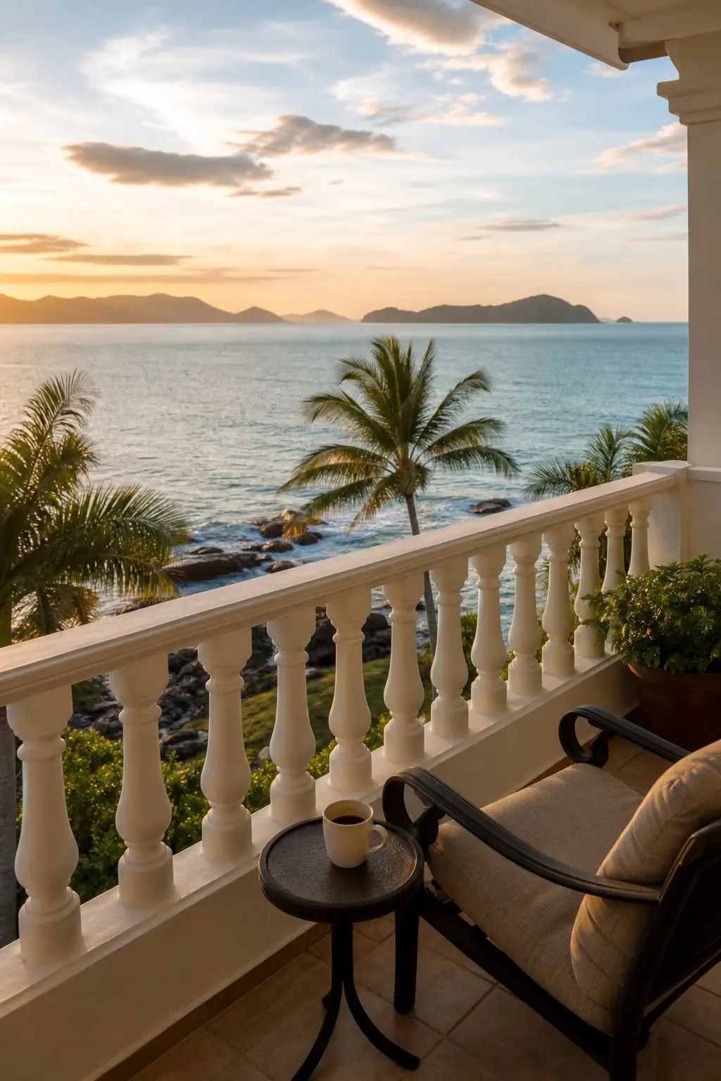 Balcony with a view of the Pacific
